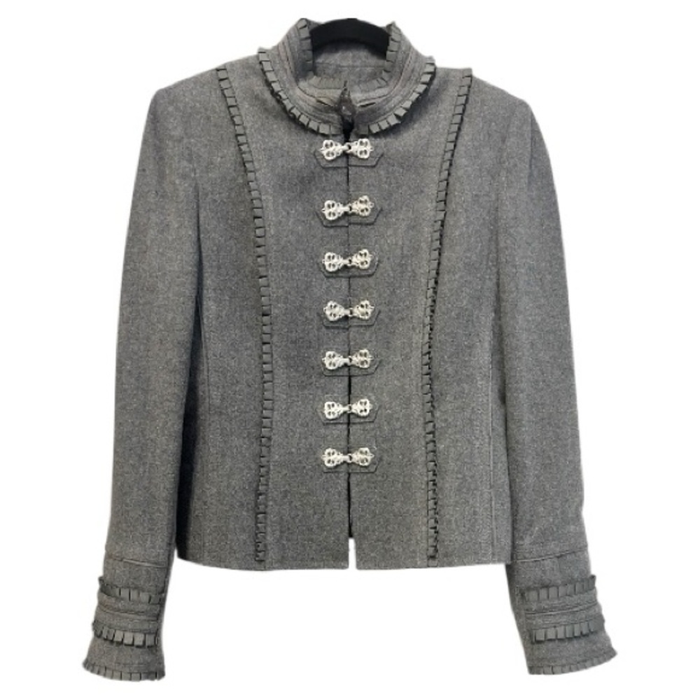 Chelsea & Theodore Gray Cashmere Women's Jacket with Decorative Buttons